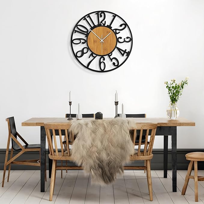 Large Wall Clock for Living Room Decor, 24 Inch Non Ticking Silent, Battery - Image 9