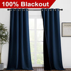 NICETOWN Moroccan Blue Full Shade Curtain Panels, Pair of Thermal Insulated & - Image 2