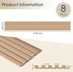 8-Pack 3D Slat Wall Panels — Soundproof Faux Wood Wall Panels - Image 2