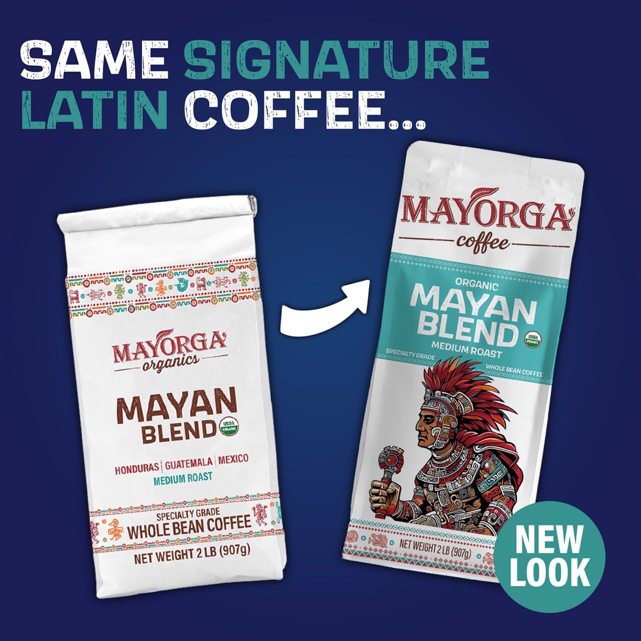 Mayorga Organic Coffee 2lb Mayan Blend - Medium Roast Whole Bean Coffee Specialty Grade, 100% Arabica, Slow Roasted, Chocolate and Floral Flavor with Low Acidity - USDA Organic, Non-GMO, Kosher