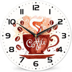 Watercolor Coffee Cup Wall Clock by DEMACYA
