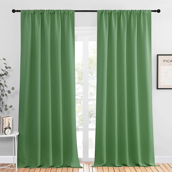 NICETOWN Blackout Curtains for Living Curtains, Froest Green, 2 Panels by NICETOWN