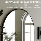HARRITPURE Arched Wall Mirror – 26"x38" Arch Bathroom Mirror Metal Frame Vanity - Image 4