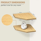 Fun Memories Corner Shelf Wall Mount, Corner Floating Shelves, Rustic Wood Wall - Image 3