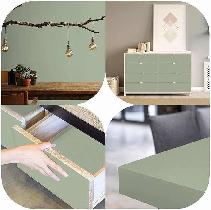 practicalWs Sage Green Wallpaper Stick and Peel Green Contact Paper 17.7'' x - Image 8