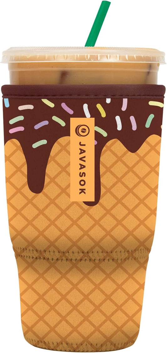 Sok It JavaSok Iced Coffee & Cold Soda Insulated Neoprene Cup Sleeve (I Scream You Scream, Large: 30-32oz)