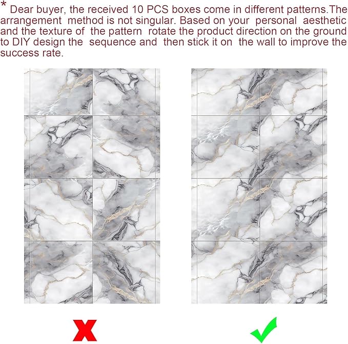 Chejiaye 22pcs Marble Peel and Stick Backsplash Surface Waterproof Wall Panels - Image 6