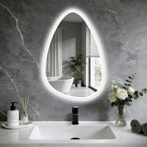 16x24 LED Bathroom Mirror with Lights Irregular, Lighted Bathroom Vanity Mirror by Unknown