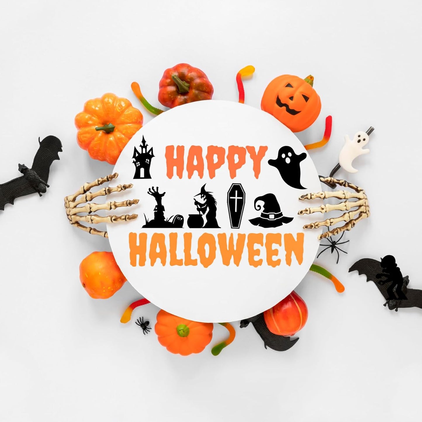 50 PCS Small Reusable Halloween Stencils, 3x3 Inch for Painting on Wood DIY Crafts Ornaments & Decoration (50pcs 3in)