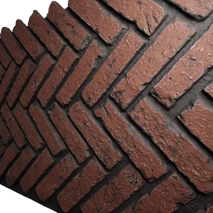 EverStone Herringbone Faux Brick Panel, 46 1/2"W x 25 1/4"H x 1"D, Heath Color - Image 7