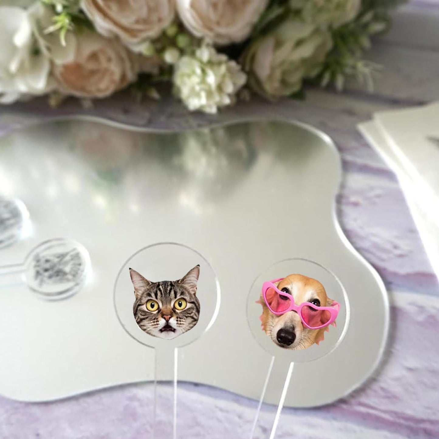 Custom Wedding Dog Stir Sticks, Personalized Pet Acrylic Cocktail Stirrers, Unique Wedding Drink Sticks, Reusable Acrylic Stirrers, Wedding Favors and Decorations Style 2