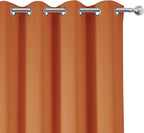 LEMOMO Orange Blackout Curtains 66 x 63 Inch Length/Set of 2 Curtain - Image 7