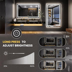 LOAAO 66"X40" LED Mirror for Bathroom, Lighted Bathroom Mirror - Image 3