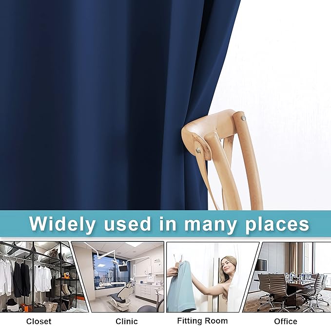 RYB HOME Extra Wide Curtains for Divider Room Separation Soundproof Temporary - Image 5