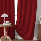 CUCRAF Red Blackout Curtains 96 inch Length 2 Panels Set, Rod Pocket Room - Image 5