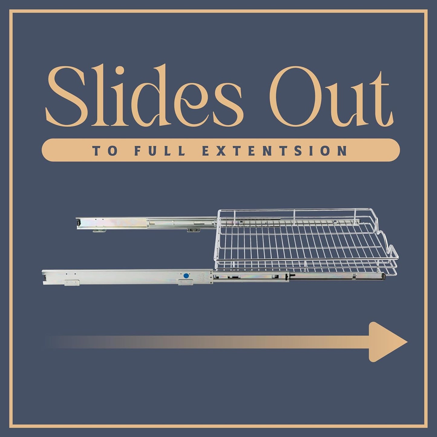 HOLDN’ STORAGE Pull Out Cabinet Organizer, Heavy Duty Caddy w/Lifetime Limited Warranty -17”W x 21”D - Requires At Least 18-1/4” Cabinet Opening, Steel Metal Cabinet Drawers Slide Out, Chrome