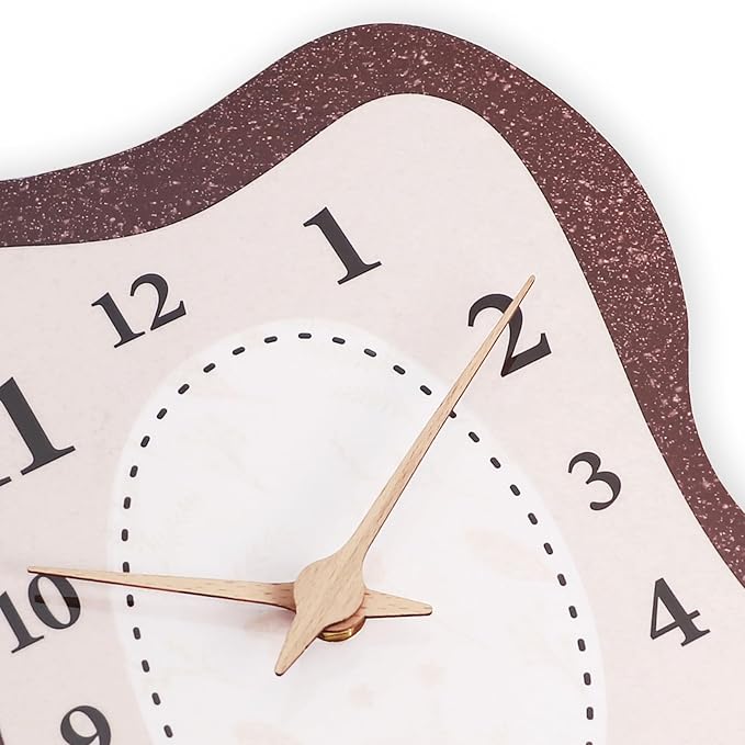 Mid Century Retro Irregular Shape Wall Clock, Silent Non-Ticking Battery - Image 5