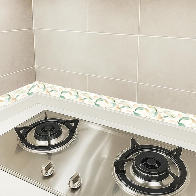 HOMETITUTE Wallpaper Border Peel and Stick Wall Border Green Leaf Watercolor - Image 5