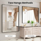 LOAAO Black Bathroom Mirror 48"X32" - Image 4