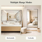 Koonmi Black Mirrors for Wall, 30x36 Inch Bathroom Mirror, Rectangular Wall - Image 6