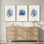Large Framed Blue Coastal Coral Wall Art - Image 7