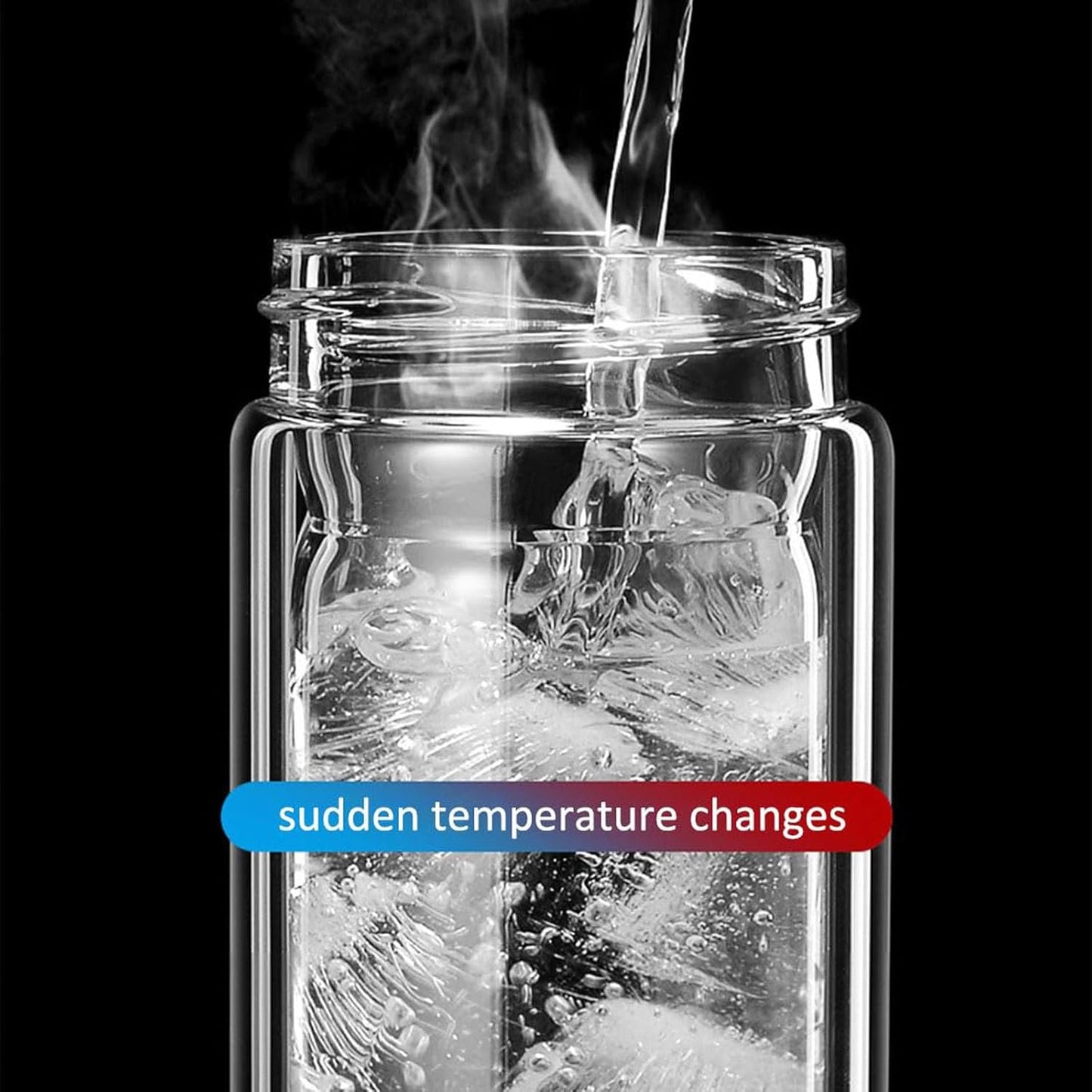 QUROXO 2025 New Tryteava Glass Infuser, Teava 3-In-1 Smart Tea Infuser with Cup Brush, Double-Layer Borosilicate Glass Tryteava Tea infusers Separation Cup (Black, 420ml (14oz))