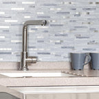 AULIGET 20 Sheets Faux Stone Peel and Stick Backsplash, Light Grey Marble Look - Image 7