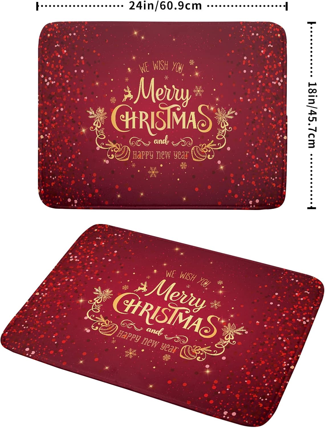 Merry Christmas Drying Mat for Kitchen Counter 18x24 Inch Christmas Dish Mat with Absorbent Reversible Microfiber Christmas Dish Drying Mat Dish Drainer Rack Pad Drainer Mat for Coffee Bar