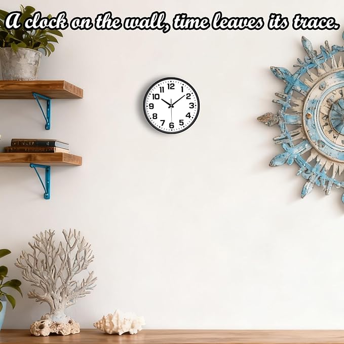 Wall Clock, 8inch Modern Silent Non-Ticking Wall Clocks Battery Operated - Image 2