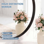 DUMOS 24-Inch Round Wall Mirror, Bathroom Wall Circle Mirror - Image 3