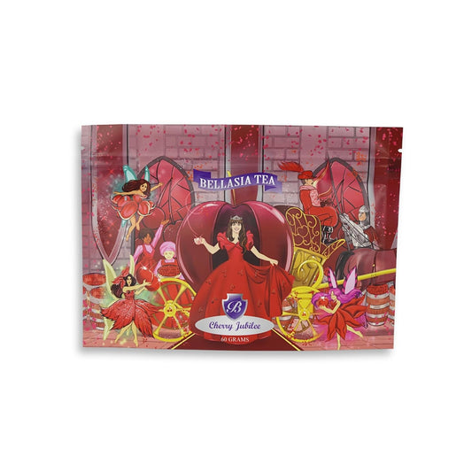Bellasia Tea Cherry Jubilee for Kids Using Real Fruit Pieces - Caffeine Free Herbal Tea with Real Ingredients & Balanced Flavor- Add Loose Leaf Tea to Your Child’s Routine for A Fun & Tasty Drink. 20-25 Cups