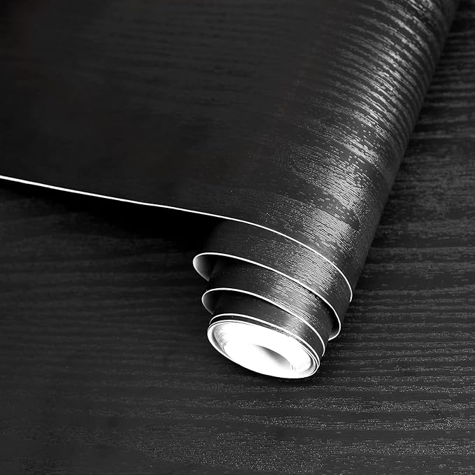 practicalWs Black Wood Contact Paper 17.7'' x 393.7'' Peel and Stick Wood - Image 8