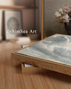 InSimSea Framed Canvas Wall Art, Landscape Wall Art, Study of Clouds Painting - Image 2