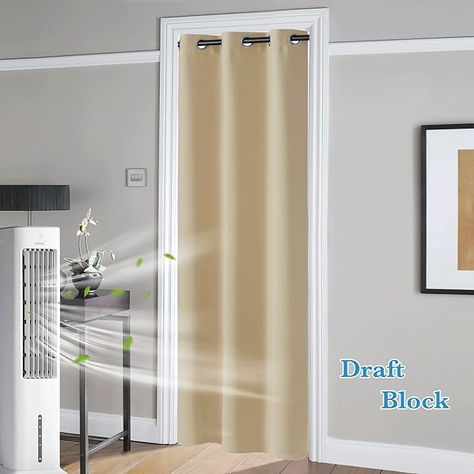 RYB HOME Blackout Curtains Thermal Insulating Privacy Temporary Door Curtains - Image 2