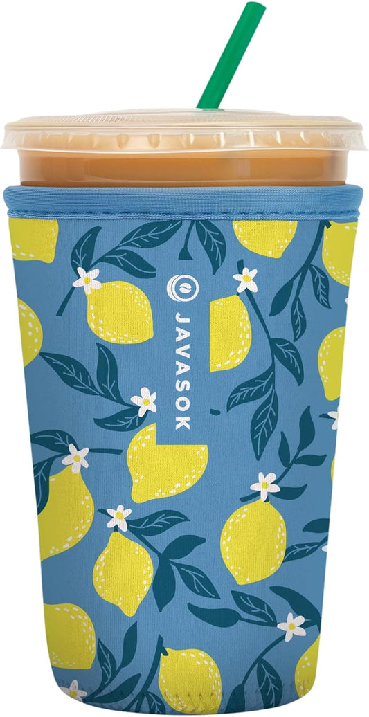 Sok It JavaSok Iced Coffee & Cold Soda Insulated Neoprene Cup Sleeve (Main Squeeze, Medium: 22-28oz)