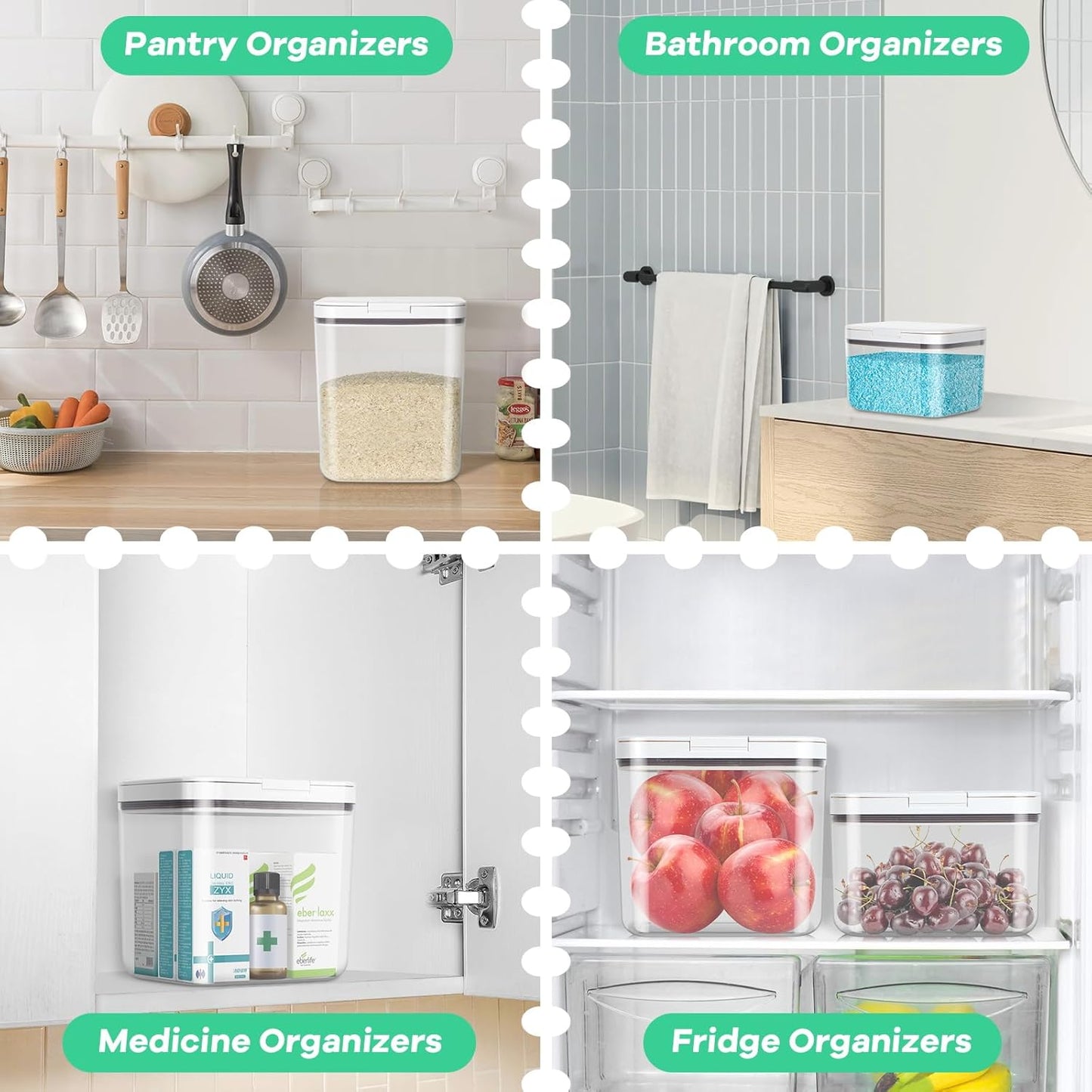 Flour Sugar Storage Containers, 2Pack 2.9 Qt + 4.75 Qt Food Storage Container with Pop-to-Flip Lids for Rice Dog Food Dog Treat Storage, Kitchen Organizers and Storage