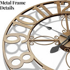 Cuspin 24 Inch Wall Clock Bronze, Large Rustic Decorative Metal Wall Clock - Image 5
