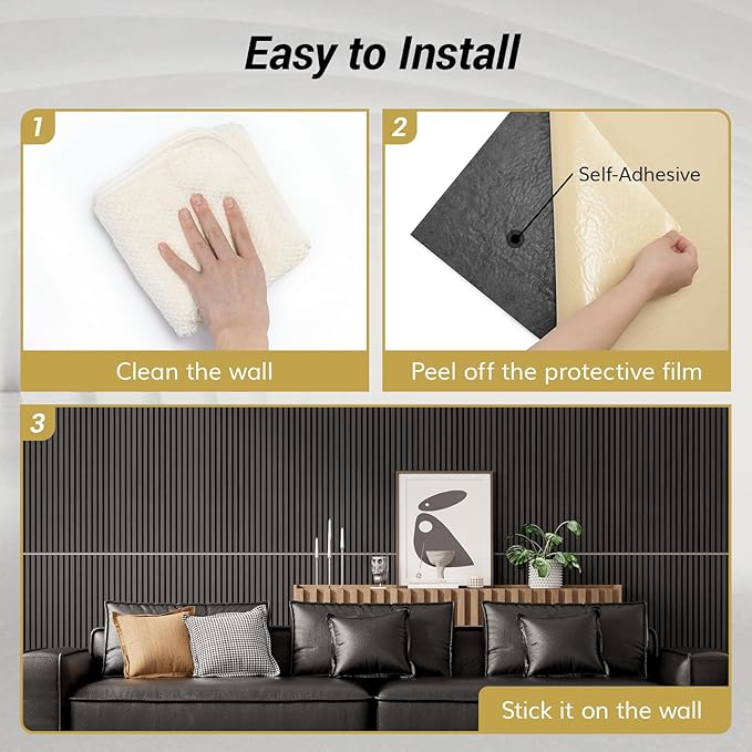 TONOR 4-Pack Acoustic Wood Veneer Wall Panels, 47.2” * 23.6” * 0.74” 3D - Image 6
