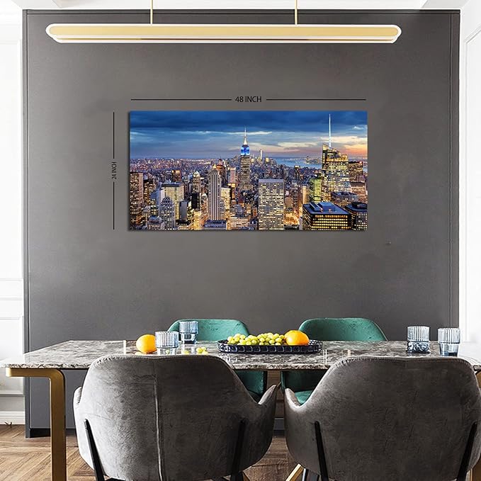 Large New York City Wall Art NYC Skyline Picture Office Wall Decor Modern - Image 3