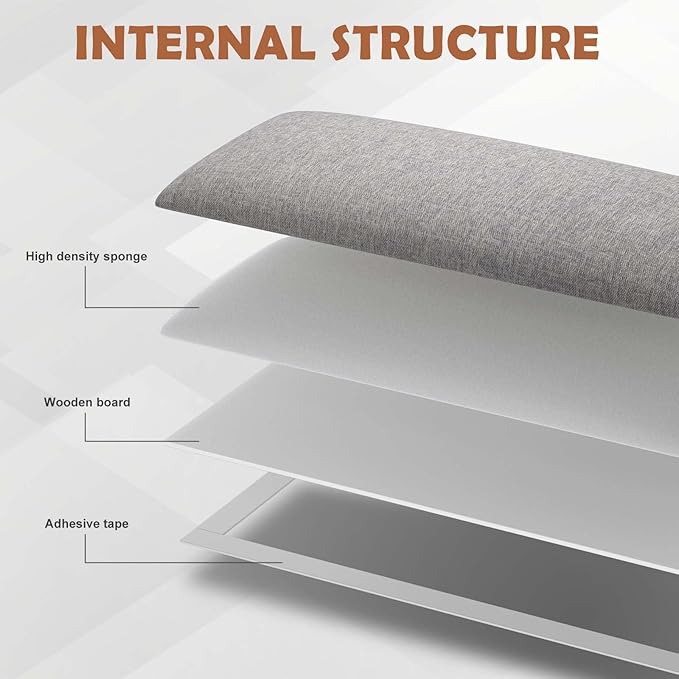 IFNOW Upholstered Wall Mounted Headboard, 3D Soundproof Wall Panels Peel and - Image 5