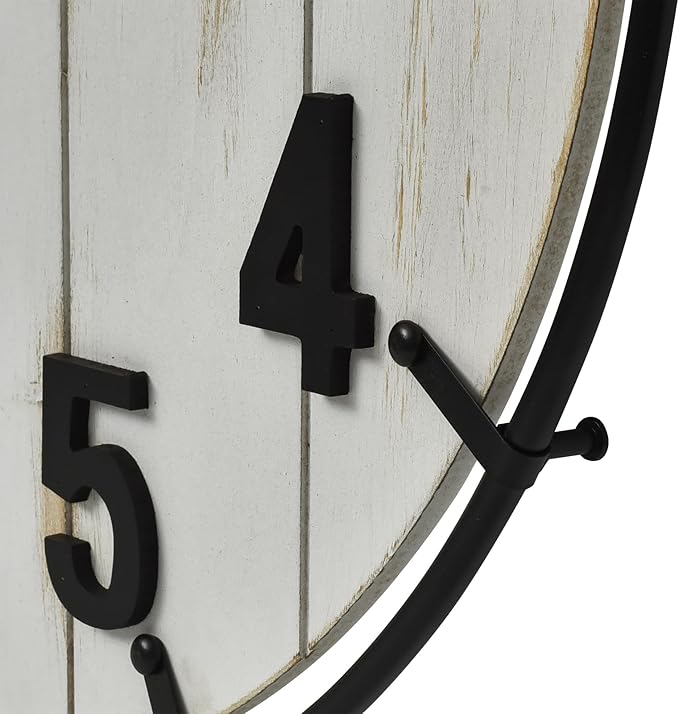 Large Old Town Farmhouse Wall Clock – 24 Inches Rustic Antique Wood - Image 6