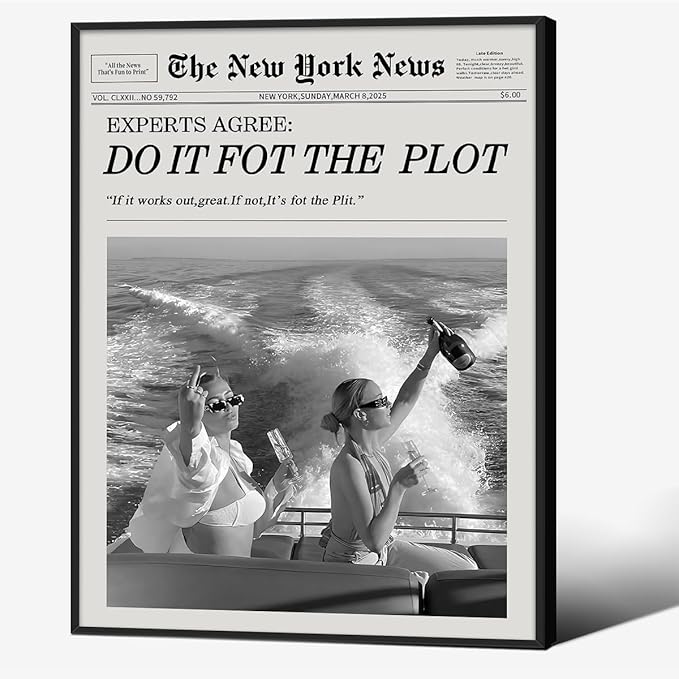Black and White Fashion Hot Girl Poster Fun Do It by Unknown