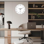 XNM White Simple Glass Wall Clocks Battery Operated 14 Inch Modren Minimalist - Image 6