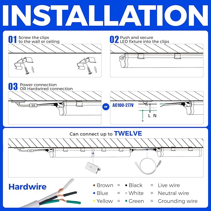 Barrina T5 LED Shop Light 2FT, Utility Shop Lights, Ceiling and Under Cabinet - Image 9