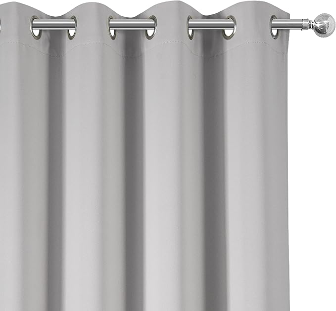 LEMOMO Blackout Curtains 66 x 95 inch/Light Grey Curtains Set of 2 - Image 7