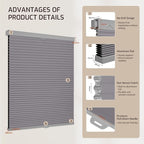 Grandekor No Drill No Tools Cordless Cellular Shades, 27.5" W x 64" H, UV - Image 9