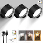 LED Wall Mounted Lights, Rechargeable Wall Sconces by AMETHEUS
