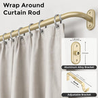 Curtain Rods 36-120 Inch, 1 Inch Adjustable Long Heavy Duty Room Darkening - Image 2