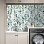 Floral Wallpaper Peel and Stick Blue Flower Contact Paper 16.9inch x118.1inch - Image 4