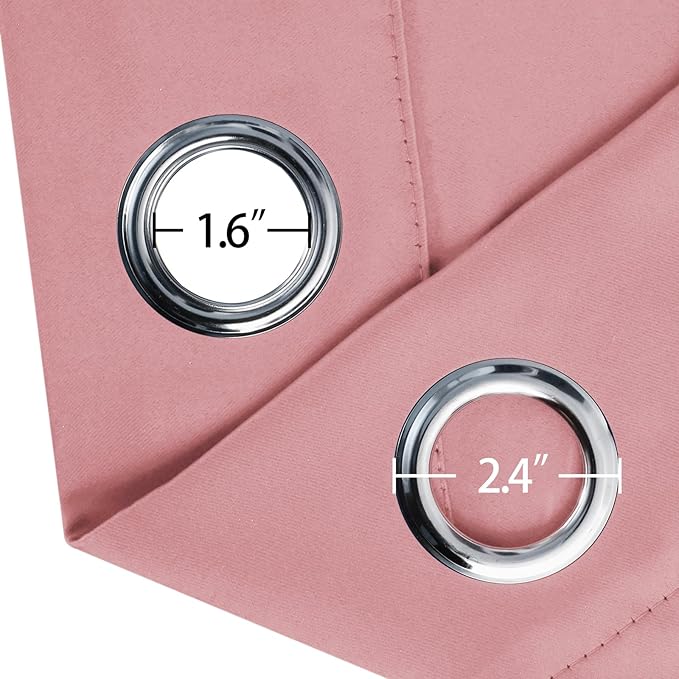 LEMOMO Blackout Curtains 52 x 90 Inch Long Pink Curtains Set of 2 Panels Room - Image 5
